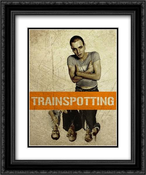 Trainspotting 20x24 Black Ornate Wood Framed Movie Poster with Double Matting