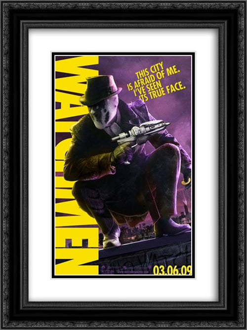 Watchmen 18x24 Black Ornate Wood Framed Movie Poster with Double Matting