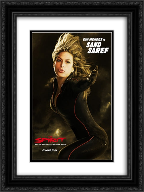 The Spirit 18x24 Black Ornate Wood Framed Movie Poster with Double Matting