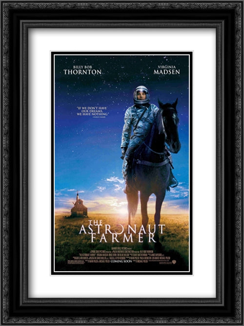 The Astronaut Farmer 18x24 Black Ornate Wood Framed Movie Poster with Double Matting