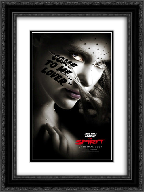 The Spirit 18x24 Black Ornate Wood Framed Movie Poster with Double Matting