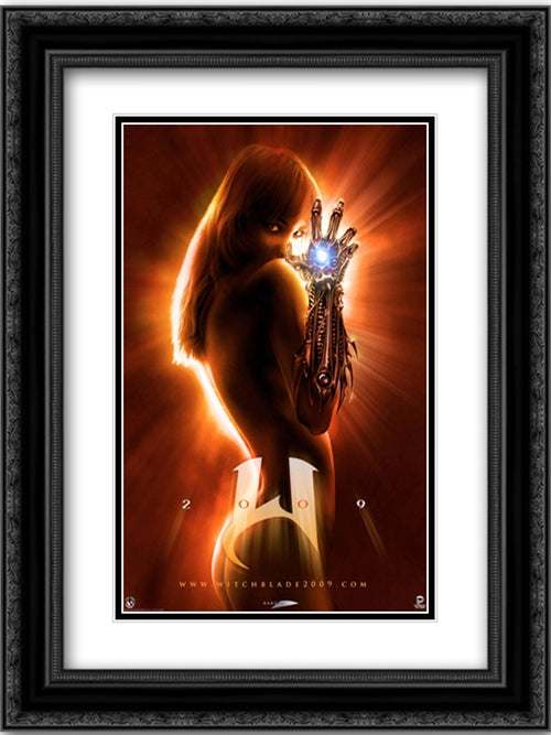 Witchblade 18x24 Black Ornate Wood Framed Movie Poster with Double Matting