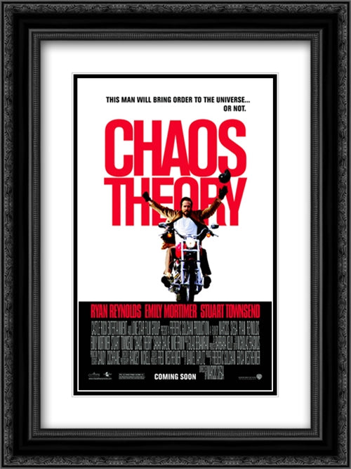Chaos Theory 18x24 Black Ornate Wood Framed Movie Poster with Double Matting