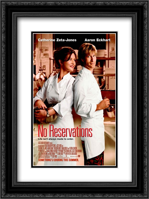 No Reservations 18x24 Black Ornate Wood Framed Movie Poster with Double Matting