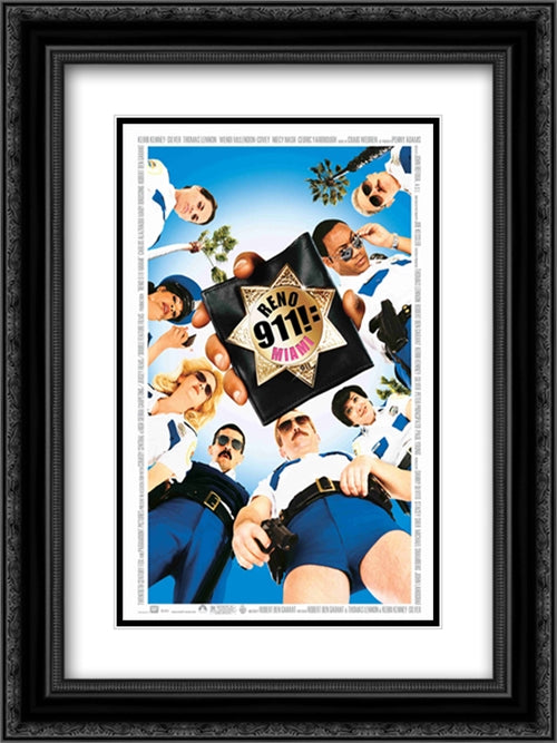 Reno 911!: Miami 18x24 Black Ornate Wood Framed Movie Poster with Double Matting