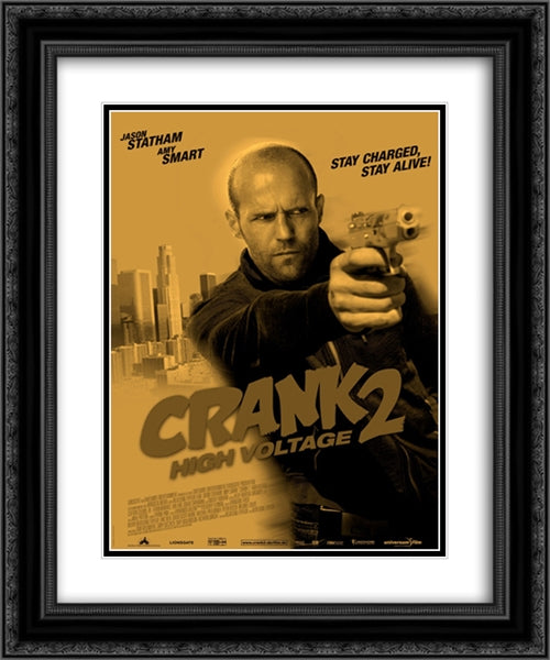 Crank 2 High Voltage 20x24 Black Ornate Wood Framed Movie Poster with Double Matting
