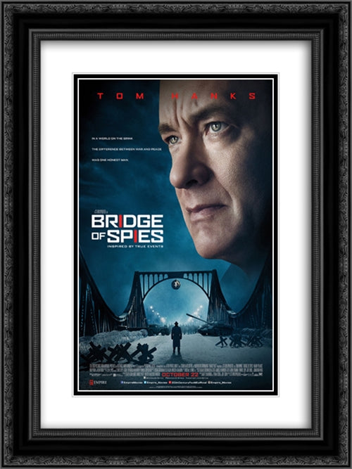 Bridge of Spies 18x24 Black Ornate Wood Framed Movie Poster with Double Matting