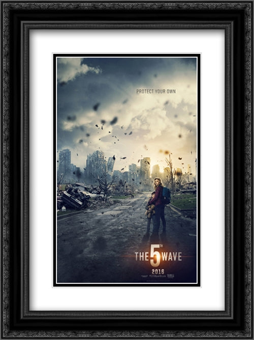 The 5th Wave 18x24 Black Ornate Wood Framed Movie Poster with Double Matting