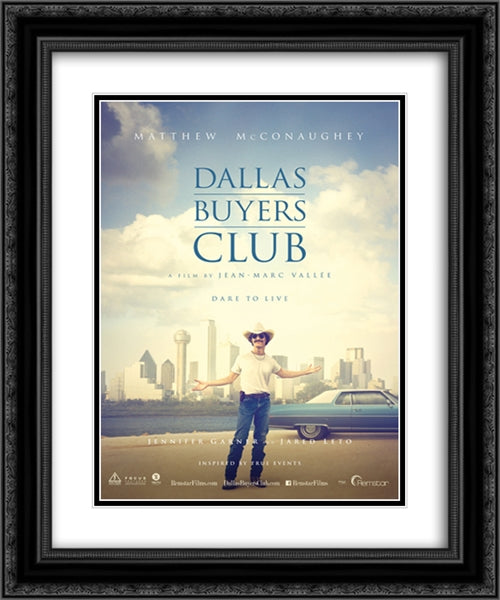 Dallas Buyers Club 20x24 Black Ornate Wood Framed Movie Poster with Double Matting