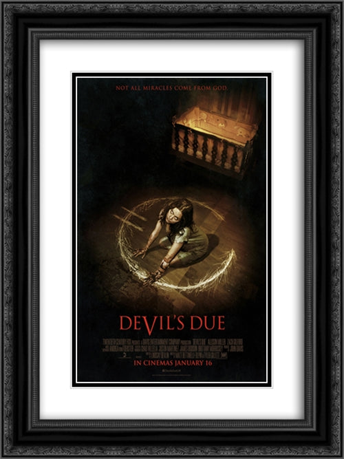 Devil's Due 18x24 Black Ornate Wood Framed Movie Poster with Double Matting