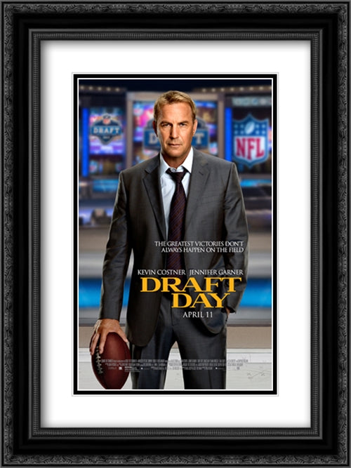 Draft Day 18x24 Black Ornate Wood Framed Movie Poster with Double Matting