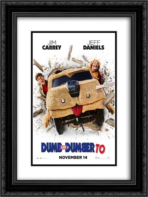 Dumb and Dumber To 18x24 Black Ornate Wood Framed Movie Poster with Double Matting