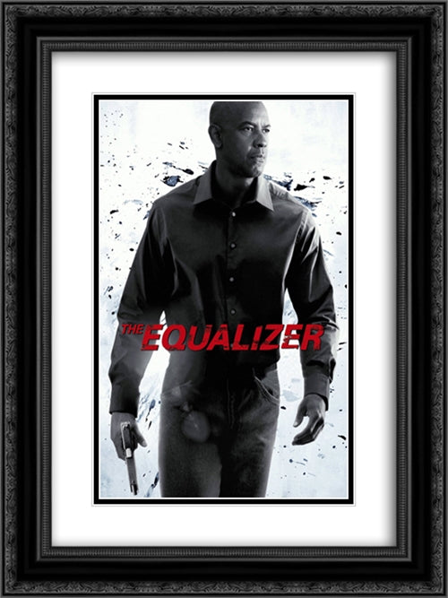 The Equalizer 18x24 Black Ornate Wood Framed Movie Poster with Double Matting