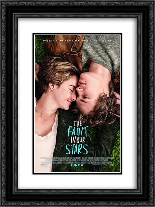 The Fault in our Stars 18x24 Black Ornate Wood Framed Movie Poster with Double Matting