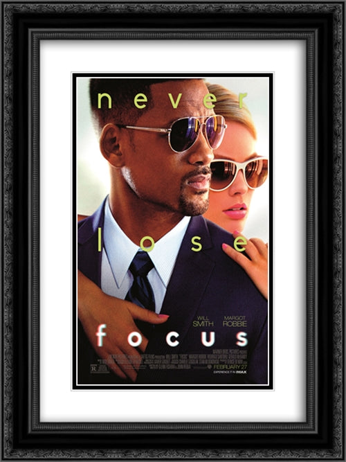 Focus 18x24 Black Ornate Wood Framed Movie Poster with Double Matting