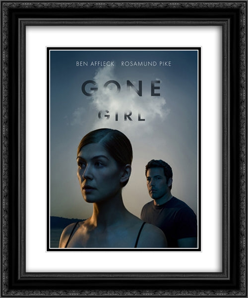 Gone Girl 20x24 Black Ornate Wood Framed Movie Poster with Double Matting