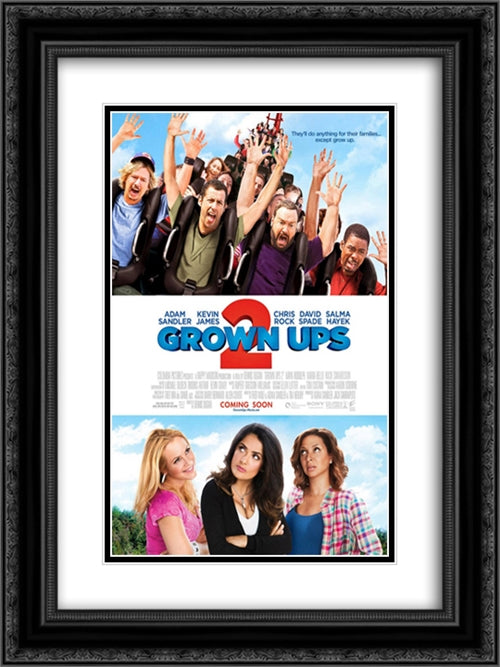 Grown Ups 2 18x24 Black Ornate Wood Framed Movie Poster with Double Matting
