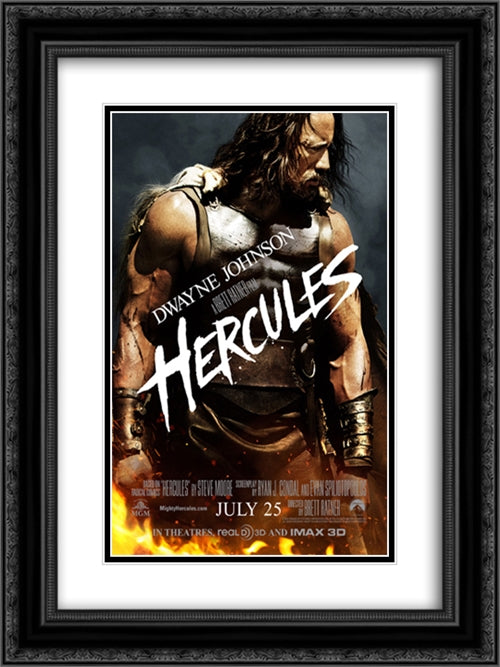 Hercules 18x24 Black Ornate Wood Framed Movie Poster with Double Matting