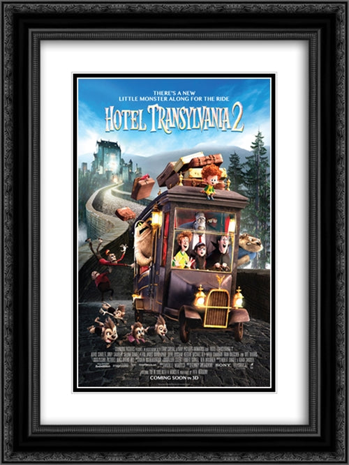 Hotel Transylvania 2 18x24 Black Ornate Wood Framed Movie Poster with Double Matting
