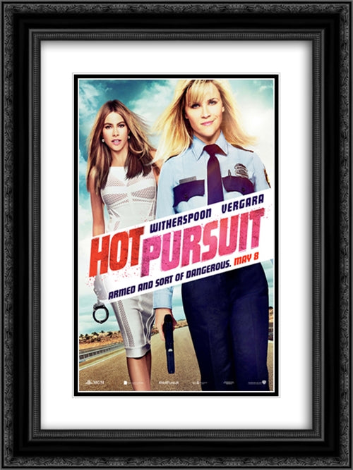 Hot Pursuit 18x24 Black Ornate Wood Framed Movie Poster with Double Matting