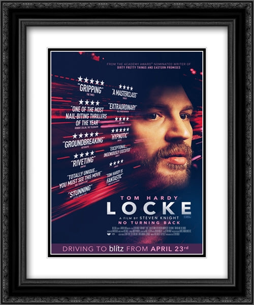 Locke 20x24 Black Ornate Wood Framed Movie Poster with Double Matting