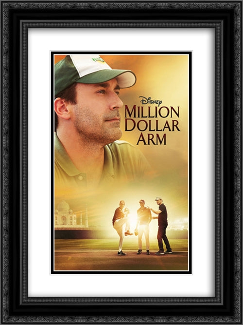 Million Dollar Arm 18x24 Black Ornate Wood Framed Movie Poster with Double Matting