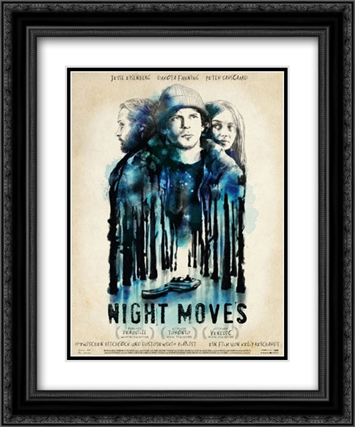 Night Moves 20x24 Black Ornate Wood Framed Movie Poster with Double Matting