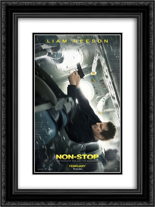 Non Stop 18x24 Black Ornate Wood Framed Movie Poster with Double Matting