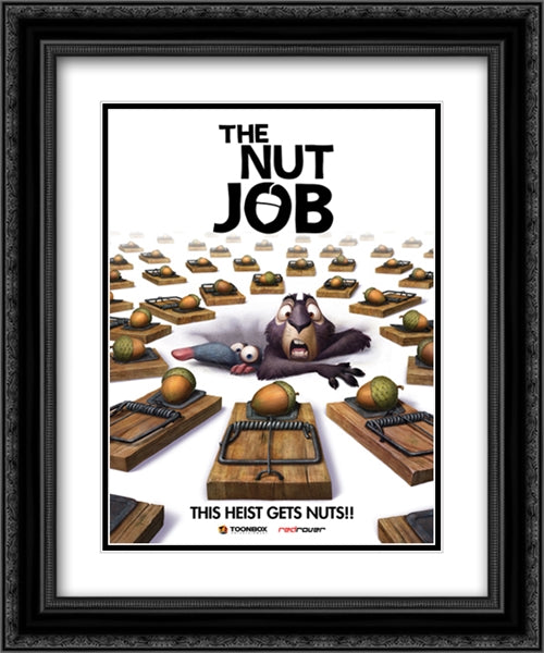 The Nut Job 20x24 Black Ornate Wood Framed Movie Poster with Double Matting
