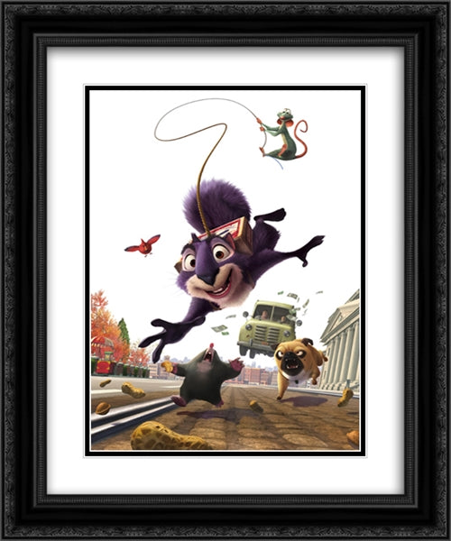 The Nut Job 20x24 Black Ornate Wood Framed Movie Poster with Double Matting