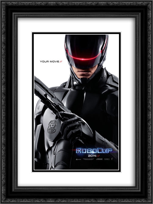 Robocop 18x24 Black Ornate Wood Framed Movie Poster with Double Matting