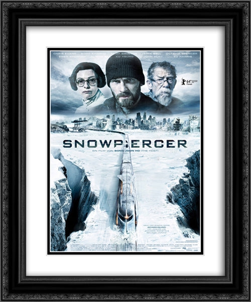 Snowpiercer 20x24 Black Ornate Wood Framed Movie Poster with Double Matting