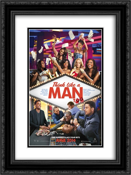 Think Like a Man Too 18x24 Black Ornate Wood Framed Movie Poster with Double Matting