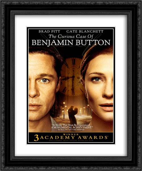 The Curious Case of Benjamin Button 20x24 Black Ornate Wood Framed Movie Poster with Double Matting