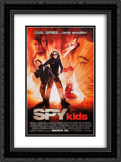 Spy Kids 18x24 Black Ornate Wood Framed Movie Poster with Double Matting