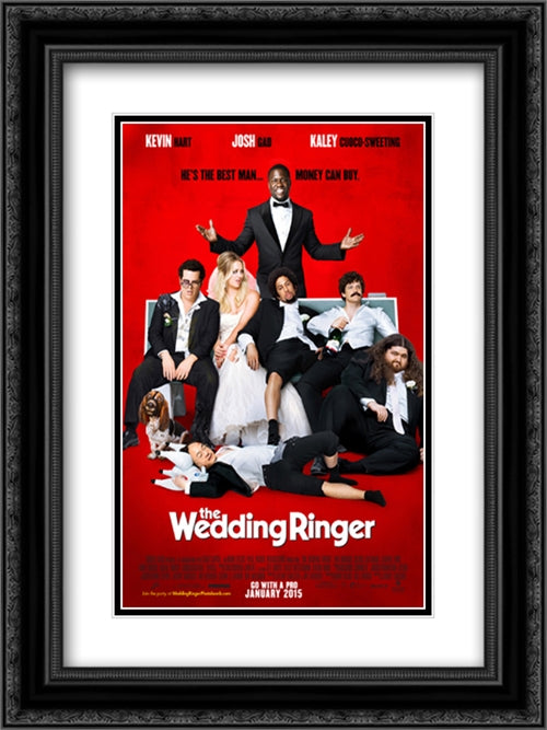 The Wedding Ringer 18x24 Black Ornate Wood Framed Movie Poster with Double Matting