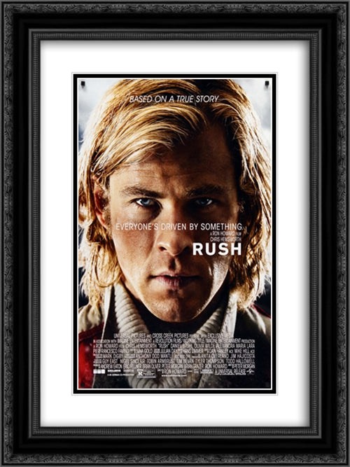Rush 18x24 Black Ornate Wood Framed Movie Poster with Double Matting