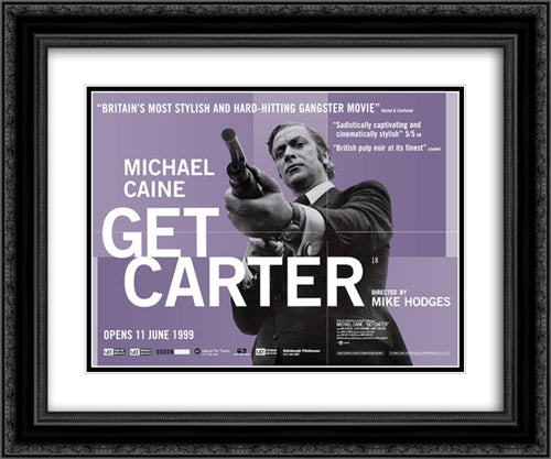 Get Carter 24x20 Black Ornate Wood Framed Movie Poster with Double Matting