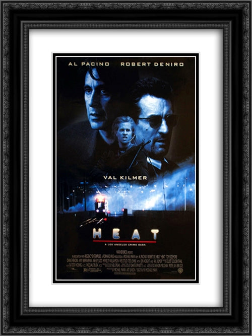 Heat 18x24 Black Ornate Wood Framed Movie Poster with Double Matting