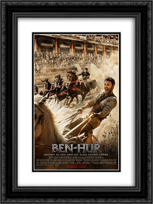 Ben Hur 18x24 Black Ornate Wood Framed Movie Poster with Double Matting