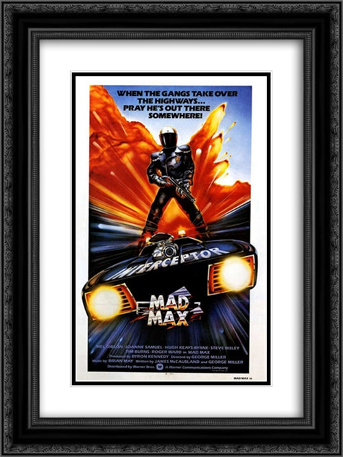 Mad Max 18x24 Black Ornate Wood Framed Movie Poster with Double Matting