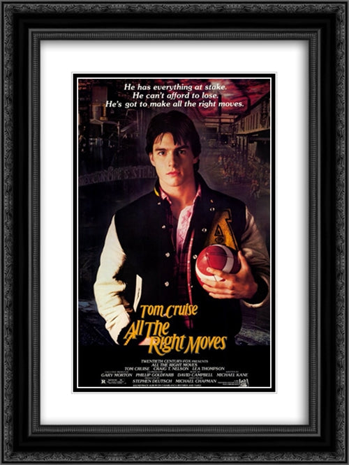 All the Right Moves 18x24 Black Ornate Wood Framed Movie Poster with Double Matting