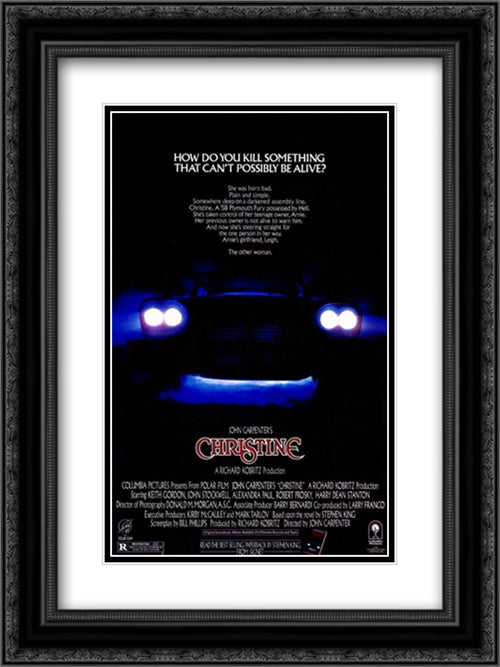 Christine 18x24 Black Ornate Wood Framed Movie Poster with Double Matting