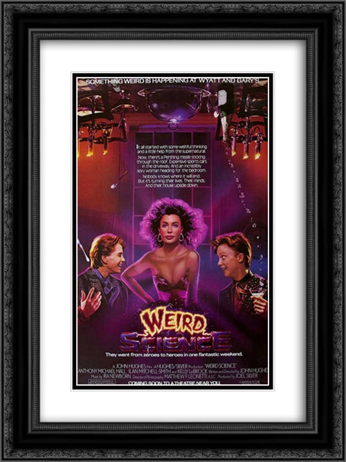 Weird Science 18x24 Black Ornate Wood Framed Movie Poster with Double Matting