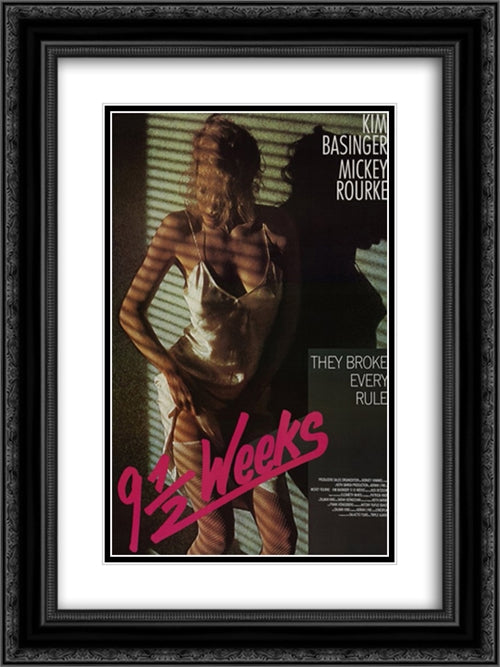 9 1/2 Weeks 18x24 Black Ornate Wood Framed Movie Poster with Double Matting