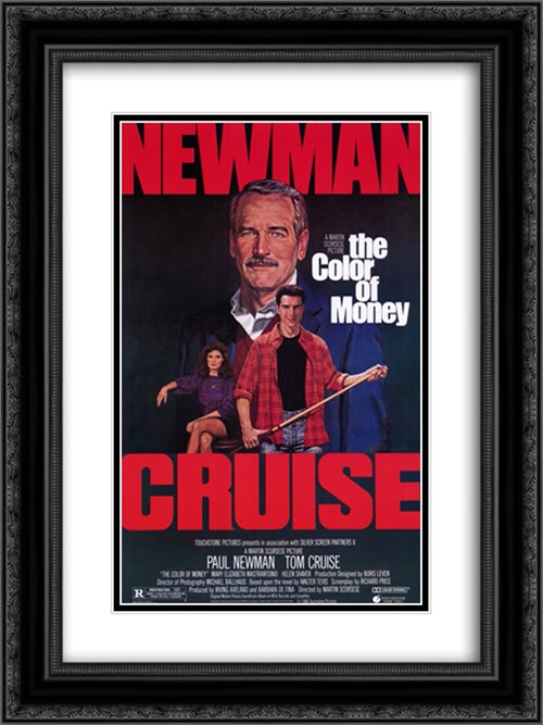 The Color of Money 18x24 Black Ornate Wood Framed Movie Poster with Double Matting