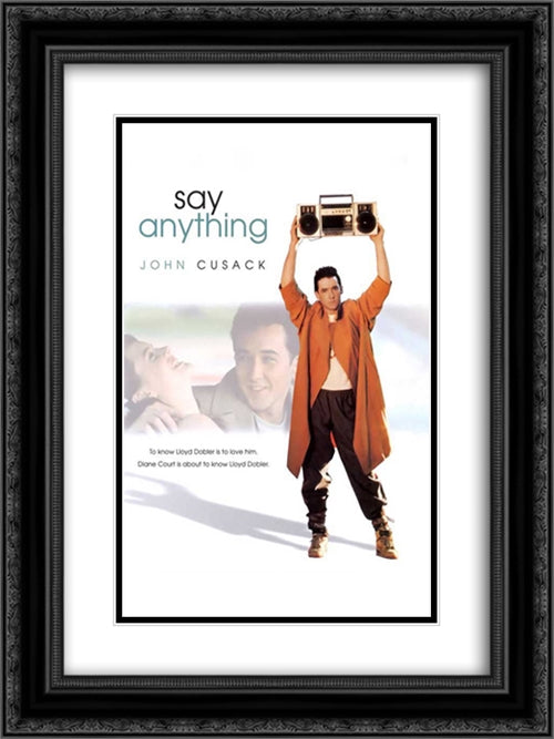Say Anything 18x24 Black Ornate Wood Framed Movie Poster with Double Matting