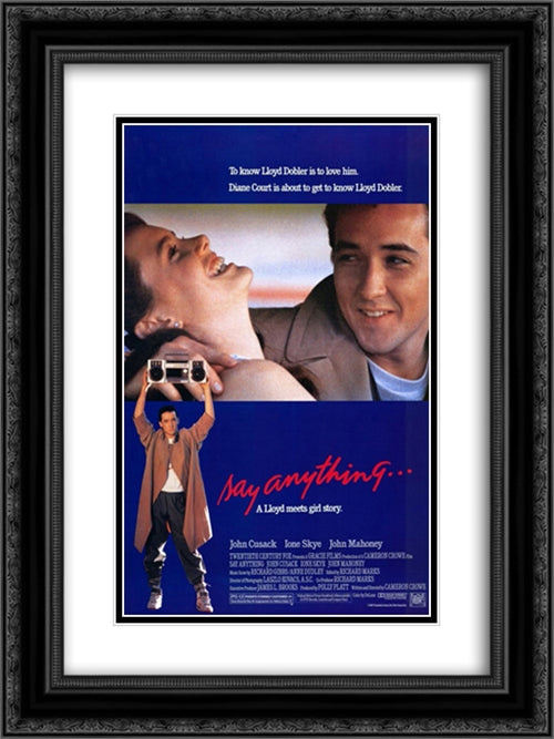 Say Anything 18x24 Black Ornate Wood Framed Movie Poster with Double Matting