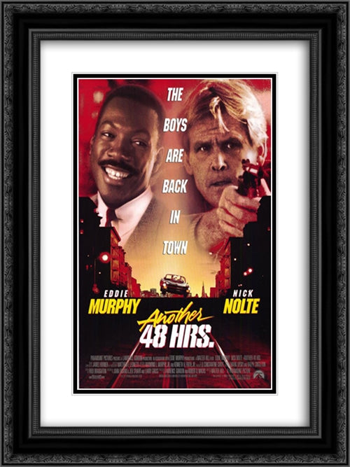 Another 48 Hours 18x24 Black Ornate Wood Framed Movie Poster with Double Matting