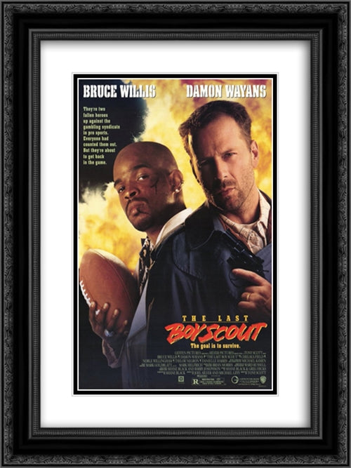 The Last Boyscout 18x24 Black Ornate Wood Framed Movie Poster with Double Matting